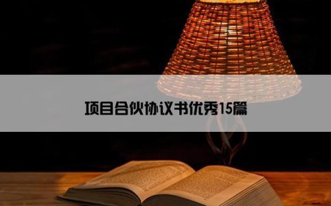 项目合伙协议书优秀15篇