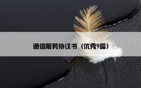 通信服务协议书（优秀9篇）