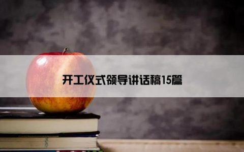 开工仪式领导讲话稿15篇