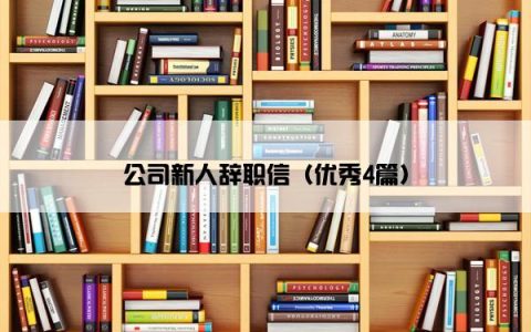 公司新人辞职信（优秀4篇）