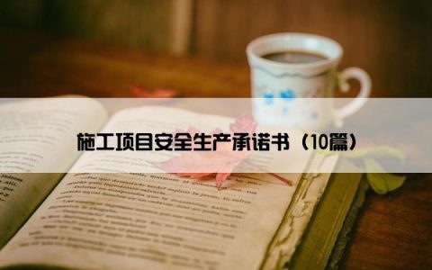 施工项目安全生产承诺书（10篇）
