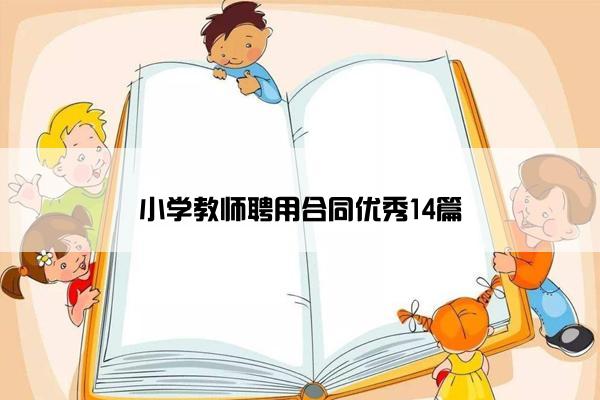 小学教师聘用合同优秀14篇