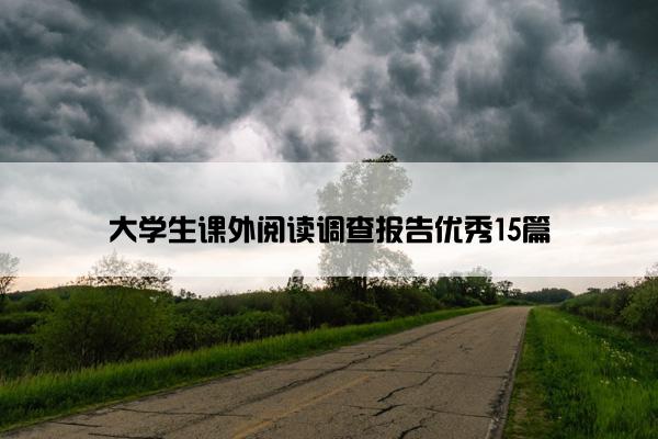 大学生课外阅读调查报告优秀15篇