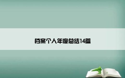 档案个人年度总结14篇