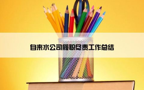 自来水公司履职尽责工作总结