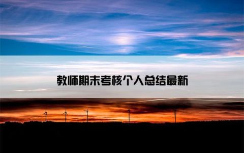 教师期末考核个人总结最新
