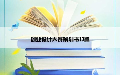 创业设计大赛策划书13篇