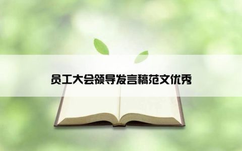 员工大会领导发言稿范文优秀