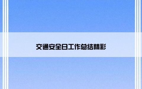 交通安全日工作总结精彩
