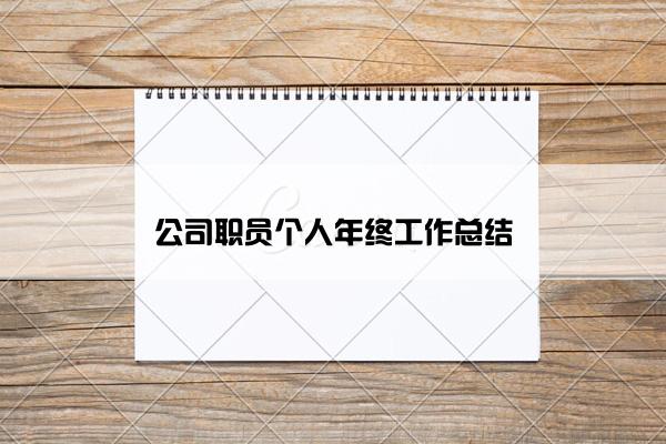 公司职员个人年终工作总结