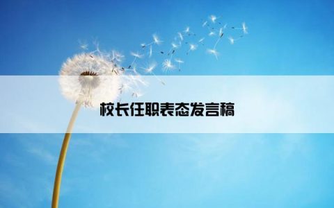 校长任职表态发言稿