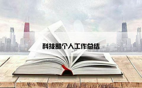 科技部个人工作总结