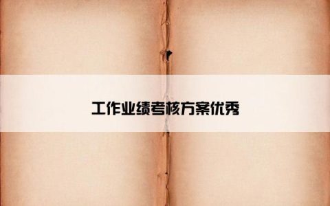 工作业绩考核方案优秀