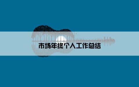 市场年终个人工作总结