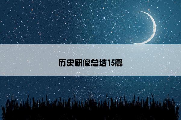 历史研修总结15篇