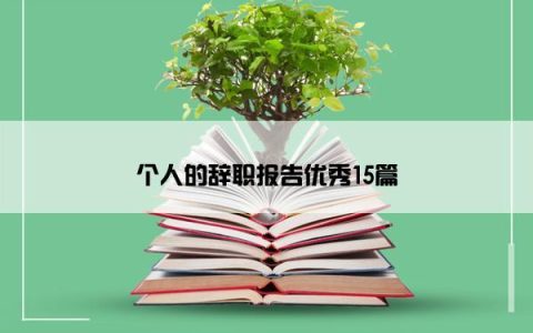 个人的辞职报告优秀15篇