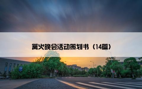 篝火晚会活动策划书（14篇）