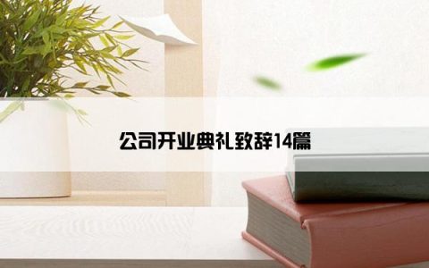 公司开业典礼致辞14篇