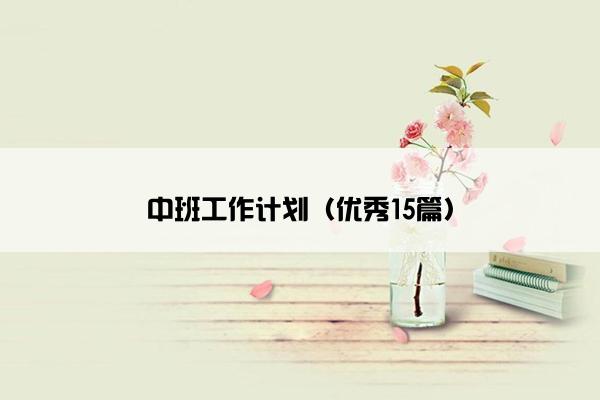 中班工作计划（优秀15篇）