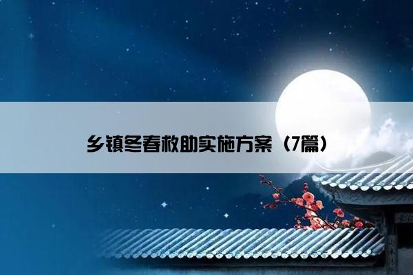 乡镇冬春救助实施方案（7篇）