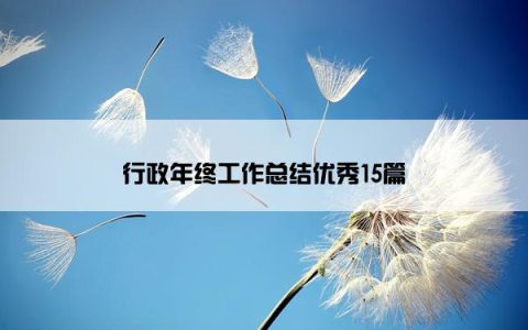 行政年终工作总结优秀15篇