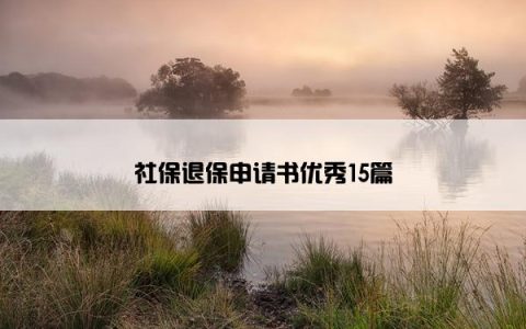 社保退保申请书优秀15篇