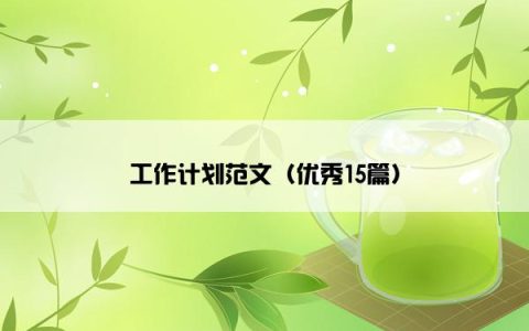 工作计划范文（优秀15篇）