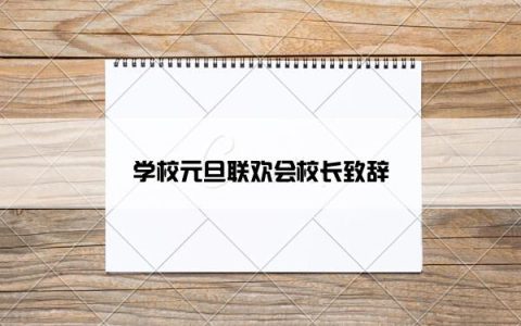 学校元旦联欢会校长致辞