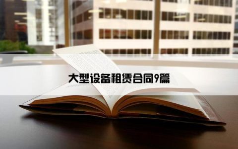 大型设备租赁合同9篇