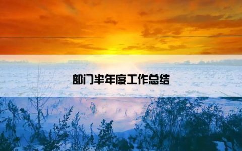 部门半年度工作总结