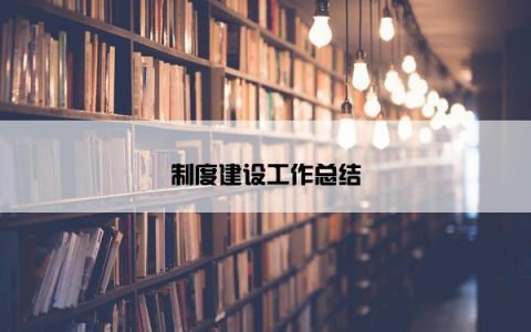 制度建设工作总结