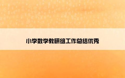 小学数学教研组工作总结优秀