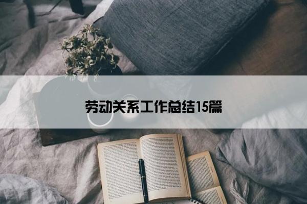 劳动关系工作总结15篇