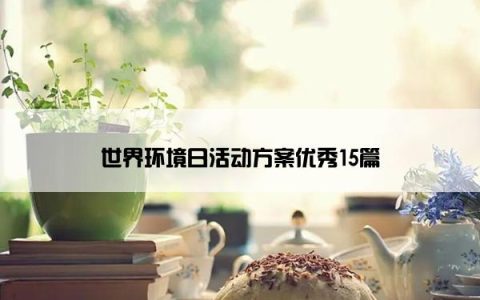 世界环境日活动方案优秀15篇