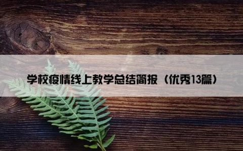 学校疫情线上教学总结简报（优秀13篇）