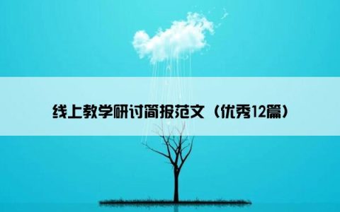 线上教学研讨简报范文（优秀12篇）