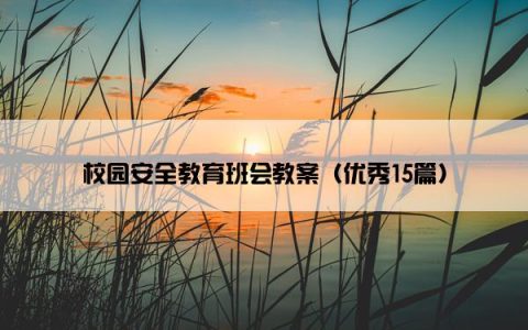 校园安全教育班会教案（优秀15篇）