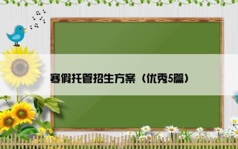 寒假托管招生方案（优秀5篇）