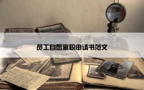 员工自愿离职申请书范文