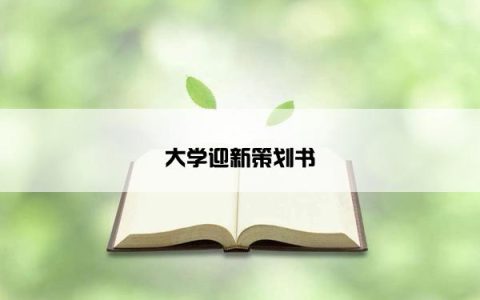 大学迎新策划书