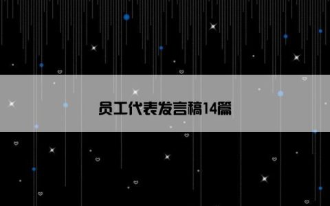 员工代表发言稿14篇