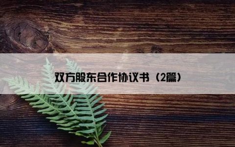 双方股东合作协议书（2篇）