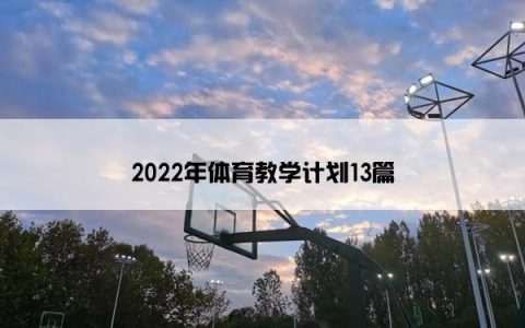 2022年体育教学计划13篇