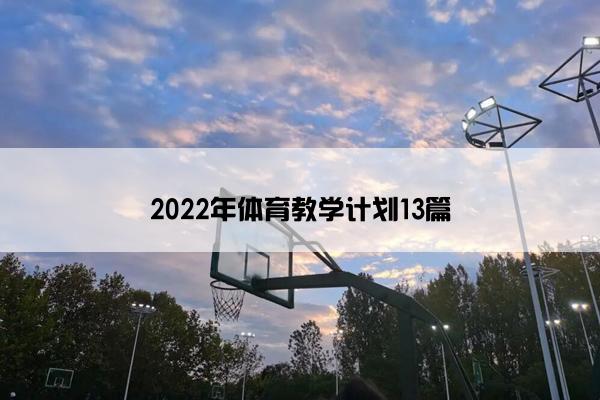 2022年体育教学计划13篇