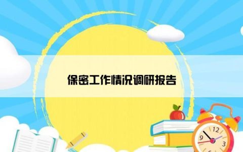 保密工作情况调研报告