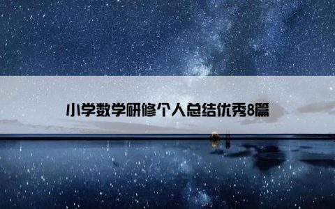 小学数学研修个人总结优秀8篇