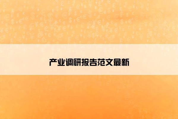 产业调研报告范文最新