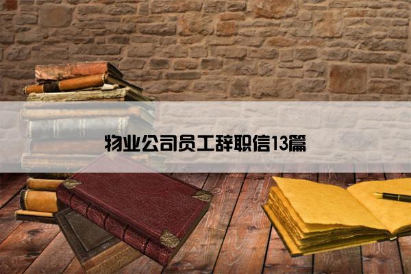 物业公司员工辞职信13篇