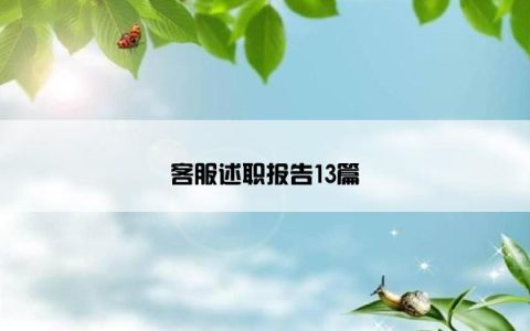 客服述职报告13篇