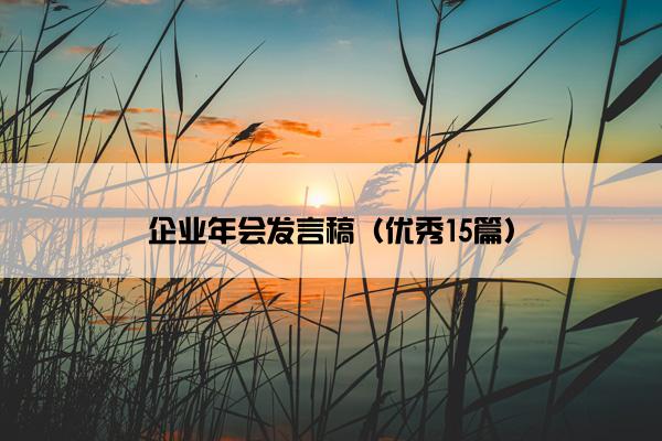 企业年会发言稿（优秀15篇）